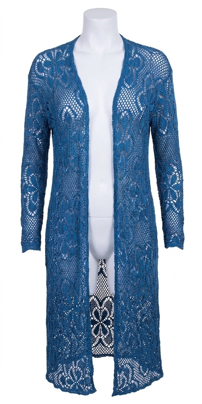 NEW GIGI MODA clara long knit cardigan in teal